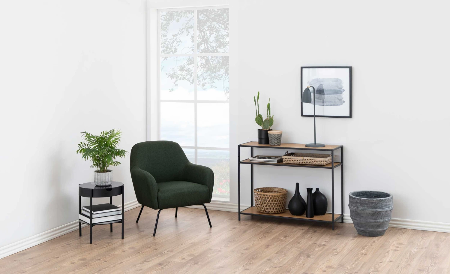 Sidetable Dover 100cm - Zwart/wilde Eik 6 Sidetable Dover 100cm - Zwart/wilde Eik - Afbeelding 6