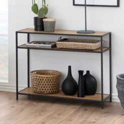 Sidetable Dover 100cm - Zwart/wilde Eik