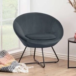 Fauteuil Cezar - Donkergrijs/zwart