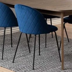 Gestoffeerde Stoel Isa - Donkerblauw/zwart