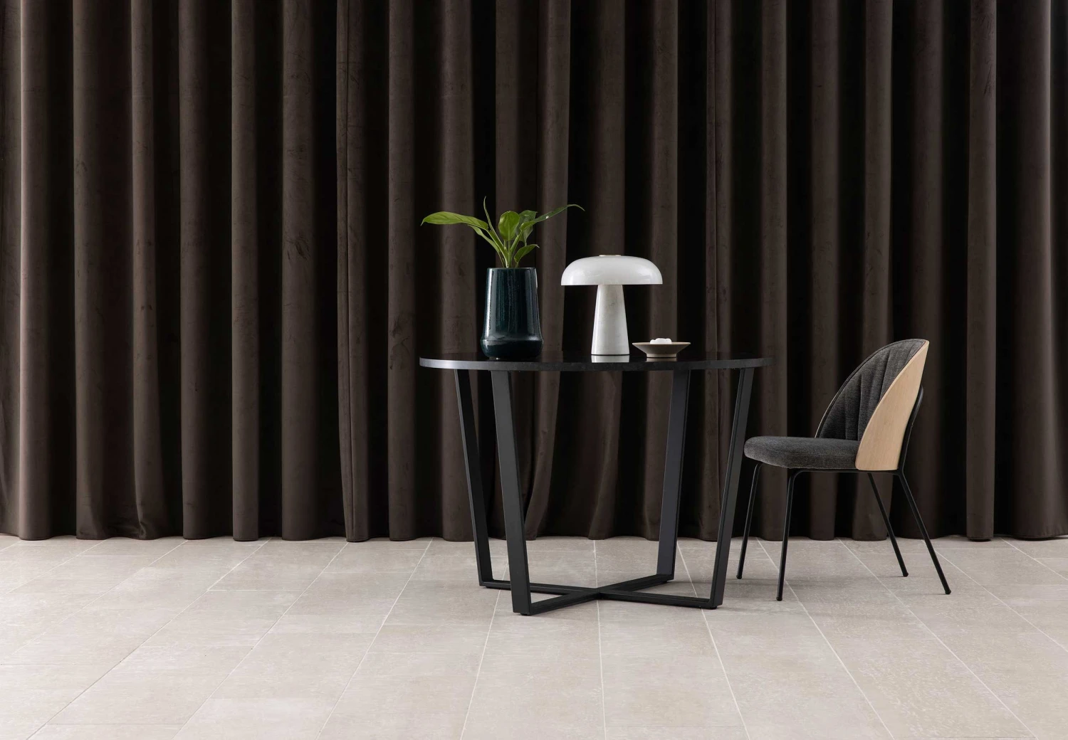 Eettafel Amanda Ø110 - Marmer/zwart 8 Eettafel Amanda Ø110 - Marmer/zwart - Afbeelding 8