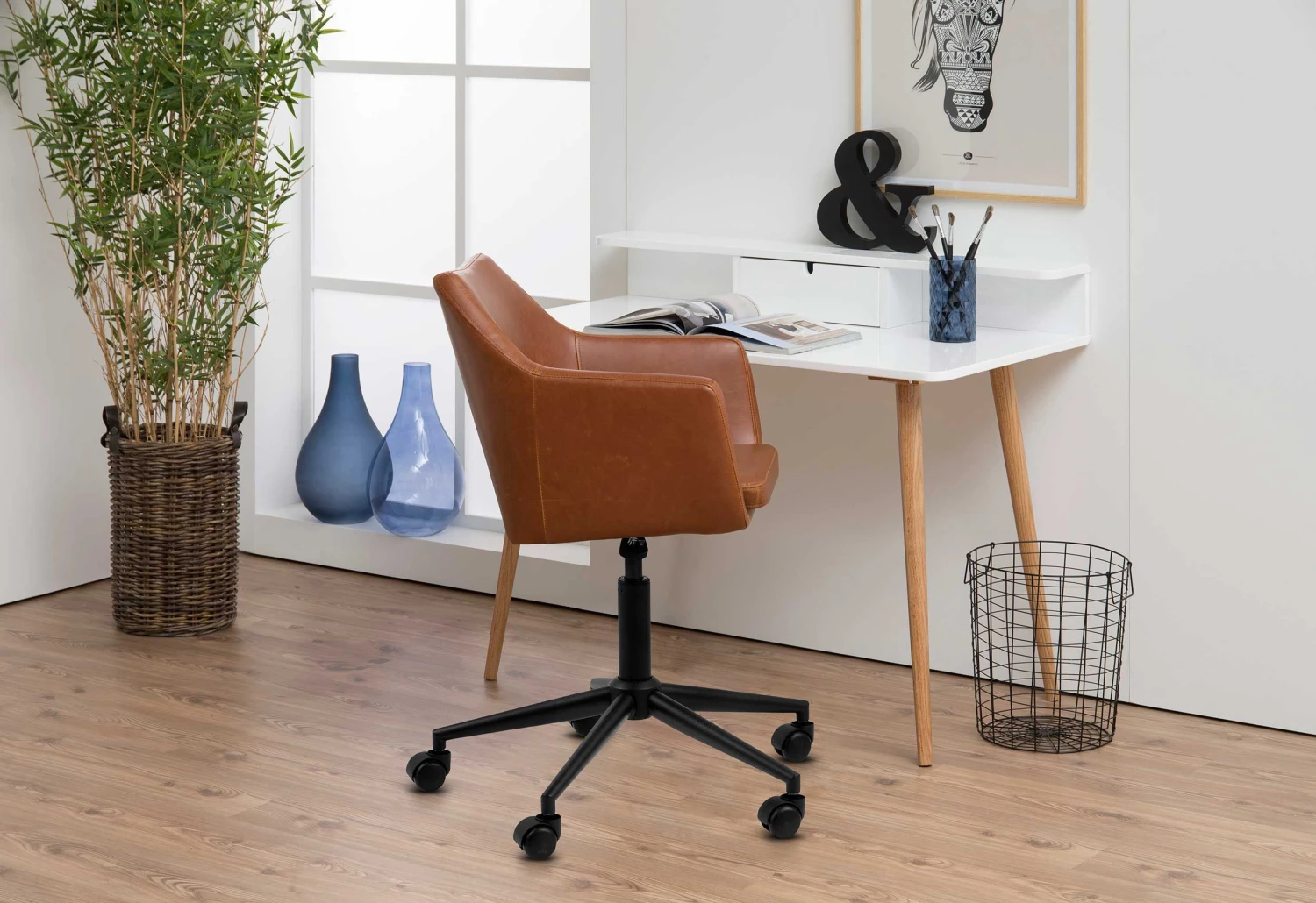 Bureaustoel Novan Kunstleder - Bruin 9 Bureaustoel Novan Kunstleder - Bruin - Afbeelding 9