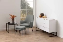 Bijzettafeltje Idris 50x50 - Marmer/zwart -Emob 0000088546 8 34ab