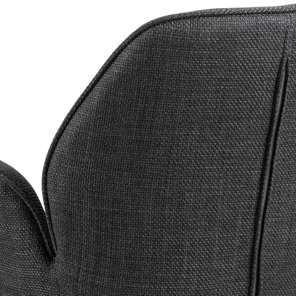 Eetkamerstoel Aubin Met Armleuning - Antraciet/zwart 7 Eetkamerstoel Aubin Met Armleuning - Antraciet/zwart - Afbeelding 7