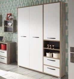 Kledingkast Petrus | 138 X 57 X 201 Cm | Wit En Bruin