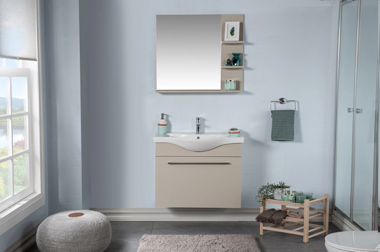 Jussara Badkamer 3-Delige Set | MELAMINE MDF | Keramische Wastafel 1 Jussara Badkamer 3-Delige Set | MELAMINE MDF | Keramische Wastafel