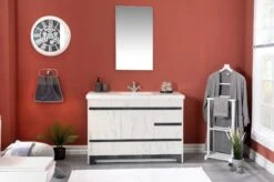 Jussara Badkamermeubelset | 2 Delig | Aanrechtblad Van Kwarts | Zwart Wit