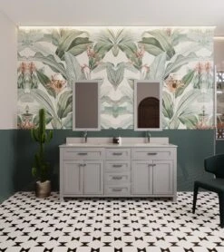 Jussara Badkamermeubelset | Grijs | 3-delig | 100% Massief Hout | Aanrechtblad Van Wit Kwarts