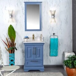 Jussara Badkamermeubelset | 2-delig | Blauw | Gelakt MDF Kwarts