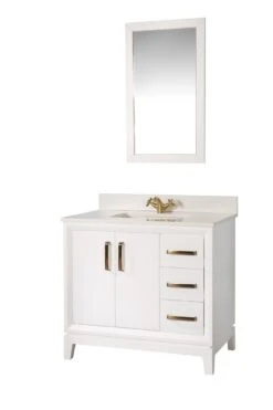 Jussara Badkamermeubelset (2st) | 100% Massief Hout | Aanrechtblad Wit Kwarts -Emob 138JSR1181 20 207 1e88