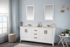 Jussara Badkamermeubelset | 3-delige Set | 100% Gelakt MDF | Aanrechtblad Van Wit Kwarts -Emob 138JSR1185 20 202 31b1