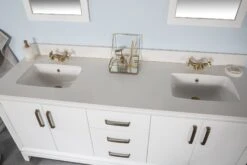 Jussara Badkamermeubelset | 3-delige Set | 100% Gelakt MDF | Aanrechtblad Van Wit Kwarts -Emob 138JSR1185 20 205 792c