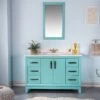 Badkamermeubelset Jussara | Inclusief Spiegel | Porseleinen Wastafel | Turquoise