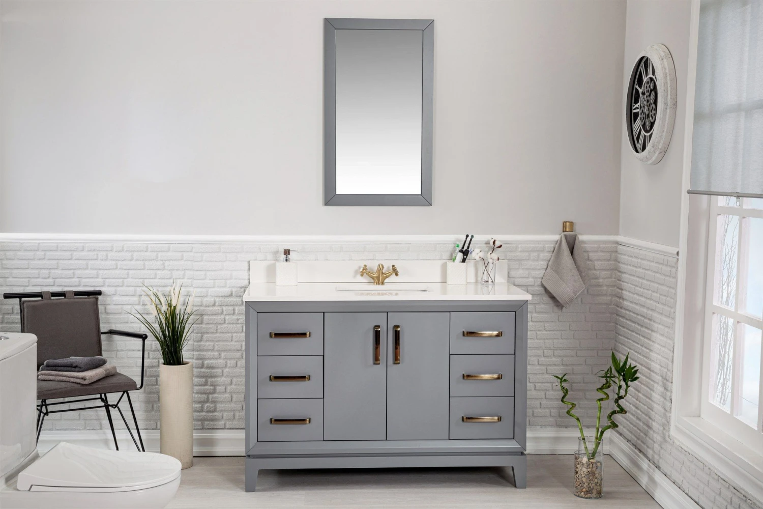 Jussara Badkamermeubelset (2-delig) | MDF GEKWARKT | Aanrechtblad Wit Kwarts 1 Jussara Badkamermeubelset (2-delig) | MDF GEKWARKT | Aanrechtblad Wit Kwarts