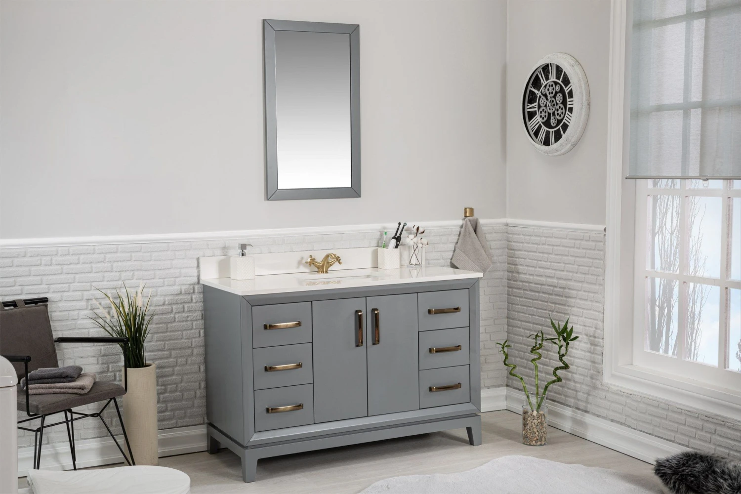 Jussara Badkamermeubelset (2-delig) | MDF GEKWARKT | Aanrechtblad Wit Kwarts 7 Jussara Badkamermeubelset (2-delig) | MDF GEKWARKT | Aanrechtblad Wit Kwarts - Afbeelding 7