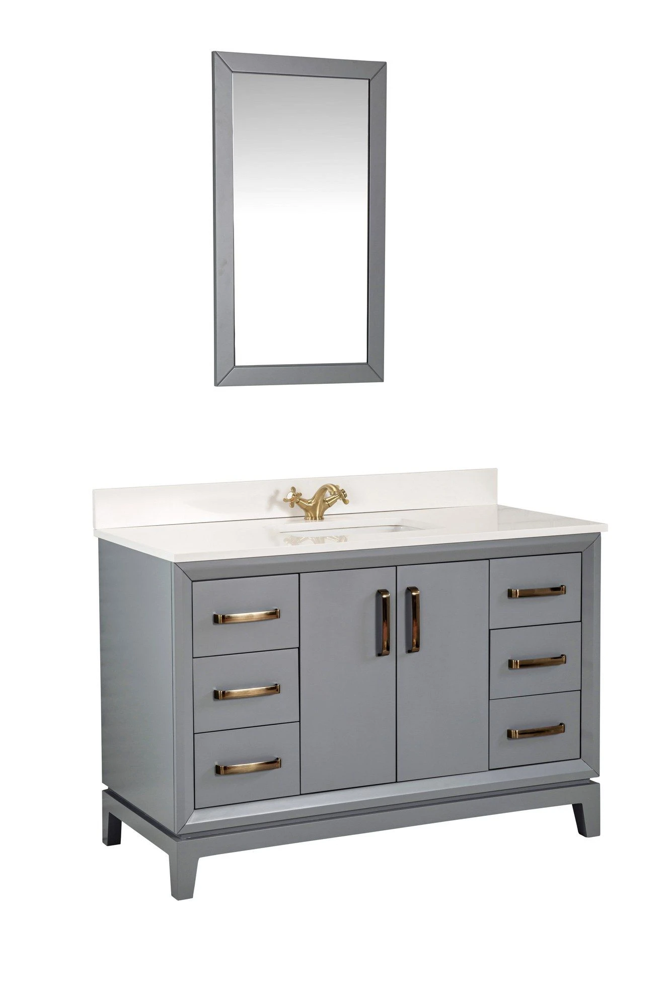 Jussara Badkamermeubelset (2-delig) | MDF GEKWARKT | Aanrechtblad Wit Kwarts 3 Jussara Badkamermeubelset (2-delig) | MDF GEKWARKT | Aanrechtblad Wit Kwarts - Afbeelding 3