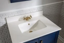 Jussara Badkamermeubelset | Donkerblauw | 2-delig, Massief Hout, Kwarts Aanrechtblad -Emob 138JSR1202 20 204 04f4