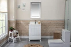 Jussara Badkamermeubelset | 2-delig Gelakt MDF | Aanrechtblad Wit Kwarts