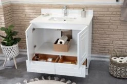 Jussara Badkamermeubelset | Aanrechtblad Wit Kwarts | 2-delig 10 Jussara Badkamermeubelset | Aanrechtblad Wit Kwarts | 2-delig -Emob 138JSR1210 20 203 073a