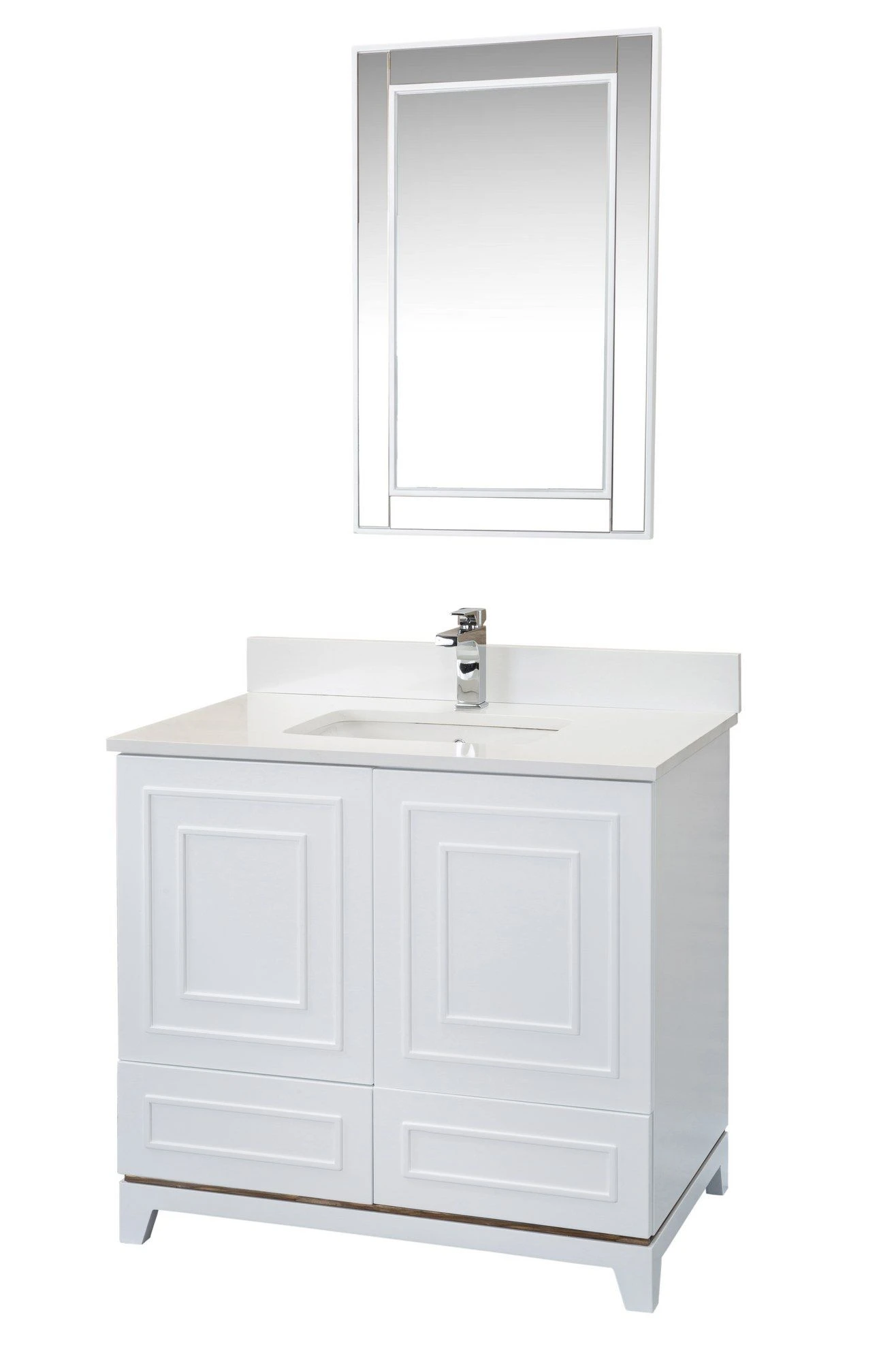 Jussara Badkamermeubelset | Aanrechtblad Wit Kwarts | 2-delig 2 Jussara Badkamermeubelset | Aanrechtblad Wit Kwarts | 2-delig - Afbeelding 2