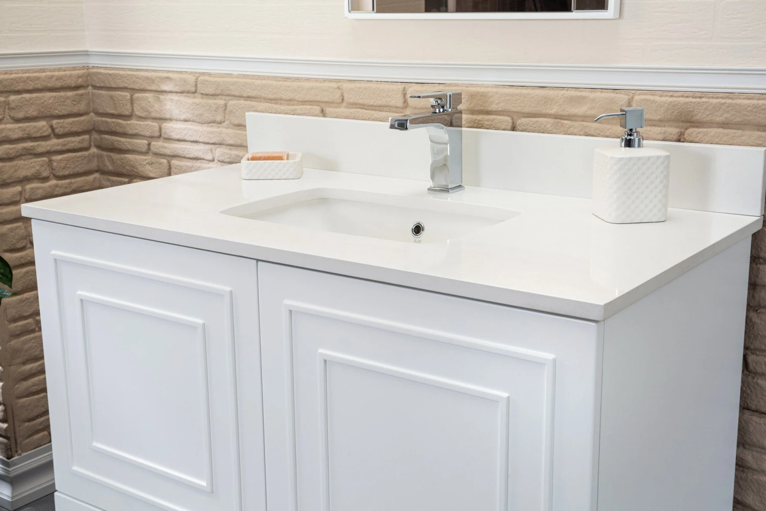 Jussara Badkamermeubelset | 100% Massief Hout | Aanrechtblad Wit Kwarts 3 Jussara Badkamermeubelset | 100% Massief Hout | Aanrechtblad Wit Kwarts - Afbeelding 3