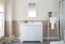 Jussara Badkamermeubelset | Aanrechtblad Wit Kwarts | 2-delig | Wit