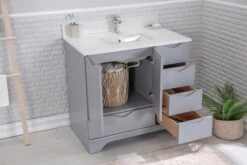 Jussara 2-delige Badkamermeubelset | Grijs | Massief Hout En Kwarts -Emob 138JSR1320 20 203 9637