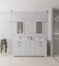 Emob 24 Jussara Badkamermeubelset | 3-delig | Massief Hout | Wit Kwarts