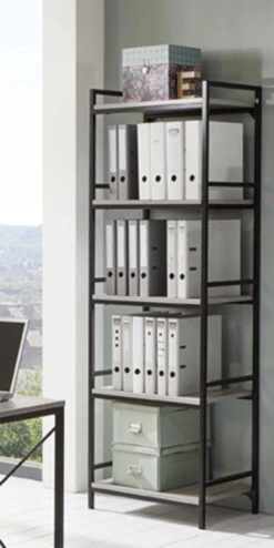 Wandrek Dukan 60cm 5 Legplanken - Zwart/beton 8 Wandrek Dukan 60cm 5 Legplanken - Zwart/beton -Emob 14653 Milieu 5edb