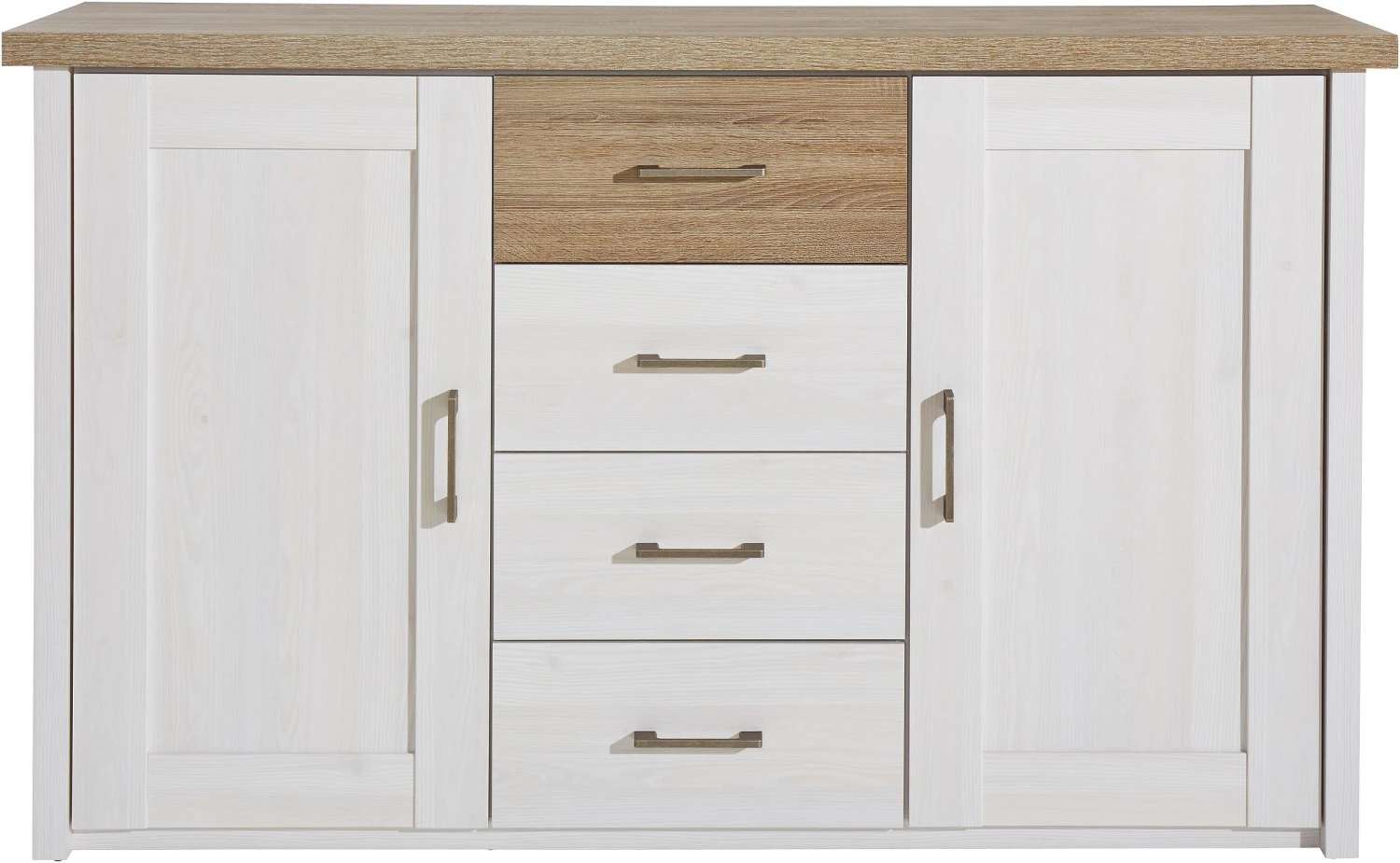 Commode Larnaca 150cm Met 4 Lades & 2 Deuren - Wit 4 Commode Larnaca 150cm Met 4 Lades & 2 Deuren - Wit - Afbeelding 4