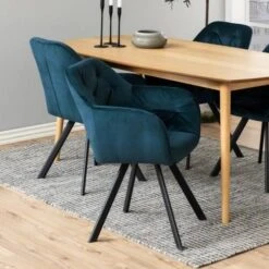 Draaibare Eetkamerstoel Levon - Donkerblauw