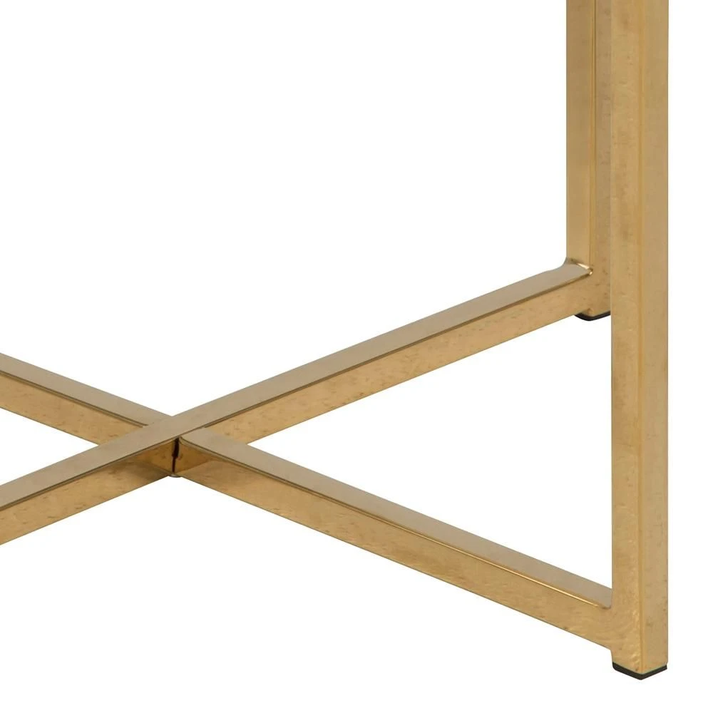 Bijzettafel Alisma Ø50 Cm - Goud/groen 6 Bijzettafel Alisma Ø50 Cm - Goud/groen - Afbeelding 6