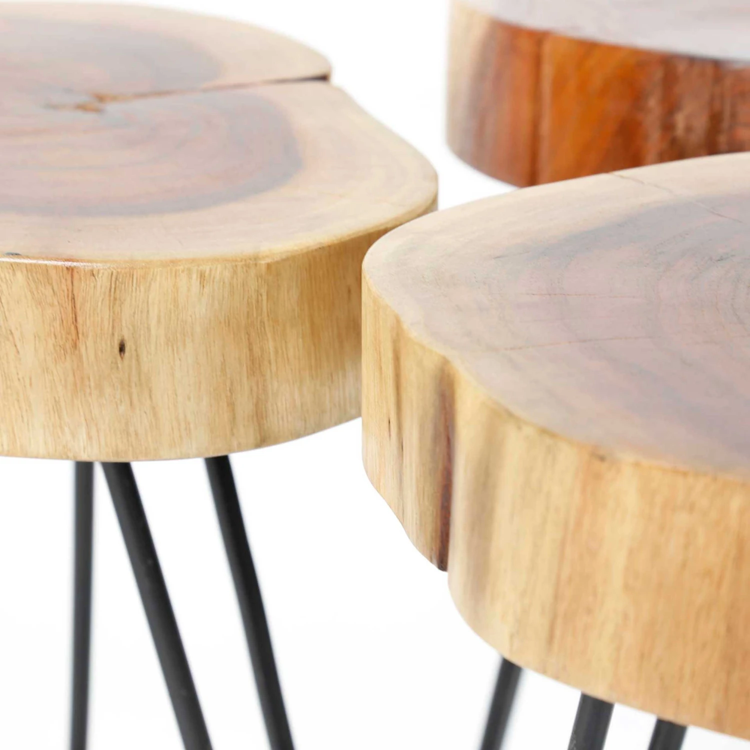 Bijzettafeltje Samantha - Acacia En Zwart Stalen Poten 5 Bijzettafeltje Samantha - Acacia En Zwart Stalen Poten - Afbeelding 5