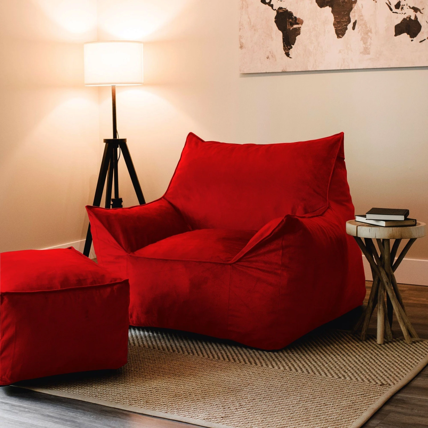 Atelier Del Sofa Poef | Waterdicht Piepschuim | Rood 1 Atelier Del Sofa Poef | Waterdicht Piepschuim | Rood