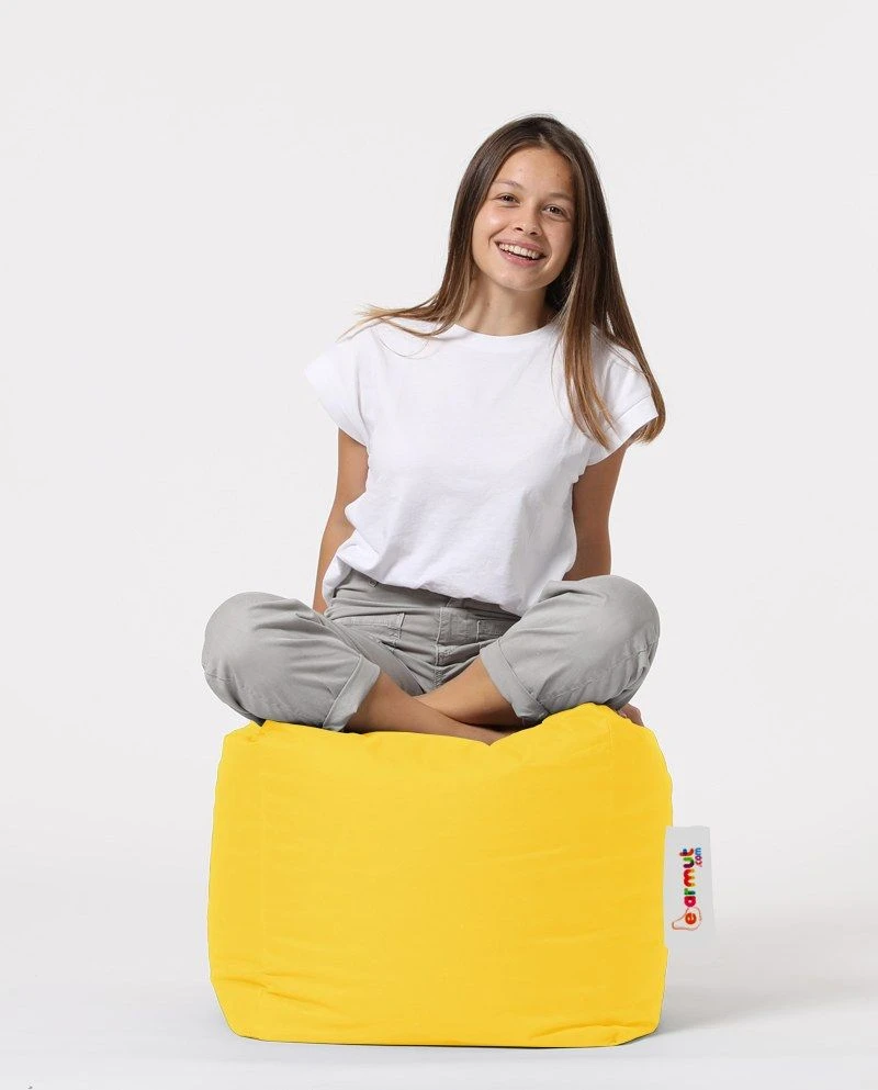 Atelier Del Sofa Poef- Hoge Dichtheid Gerecycled Piepschuim, Waterbestendig, Geel 6 Atelier Del Sofa Poef- Hoge Dichtheid Gerecycled Piepschuim, Waterbestendig, Geel - Afbeelding 6