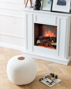 Poef Van Ecru Acrylraster - Atelier Del Sofa