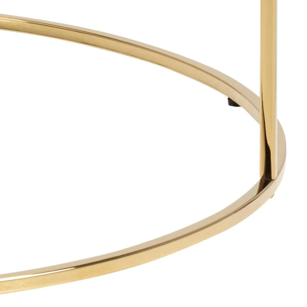 Salontafel Dejan ø80cm - Goud/wit Marmer 3 Salontafel Dejan ø80cm - Goud/wit Marmer - Afbeelding 3