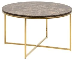 Salontafel Anika ø80cm - Bruin Marmer/ Goud -Emob 253F2408 32CF 4D65 B02B 532F79307E1F 47ef