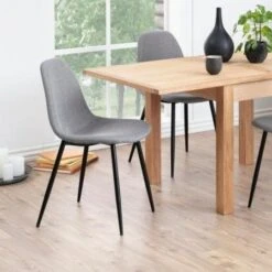 Eetkamerstoel Wilhelm - Lichtgrijs/zwart