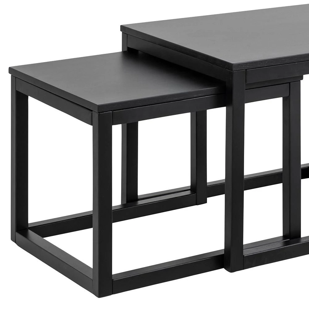 Set Van 3 Salontafels Cornius - Zwart 6 Set Van 3 Salontafels Cornius - Zwart - Afbeelding 6