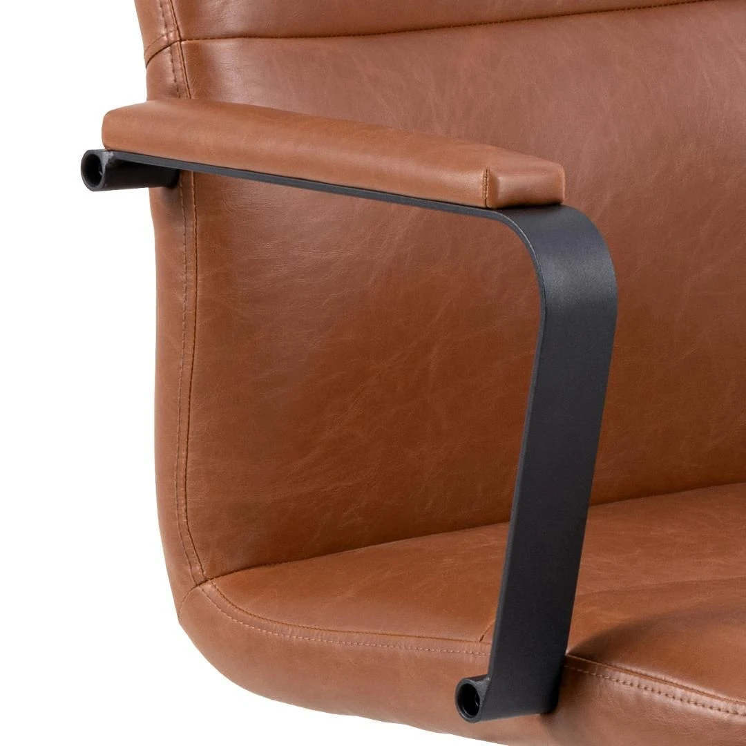 Bureaustoel Flora - Draaibaar, Kantelbaar En Soft Brake - Cognac 2 Bureaustoel Flora - Draaibaar, Kantelbaar En Soft Brake - Cognac - Afbeelding 2