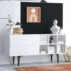 Console Emerald | 100% Melamine Gecoat | 150x75x40 Cm | Wit -Emob 393MRD1256 20 202 25ff