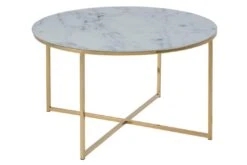 Salontafel Alisma ø80cm - Wit Marmer/ Goud -Emob 3A886288 0365 4D11 AD93 1F65BD81770B 7327