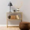 Sidetable Anika 80x26cm 1 Legplank - Wit Marmer/ Goud