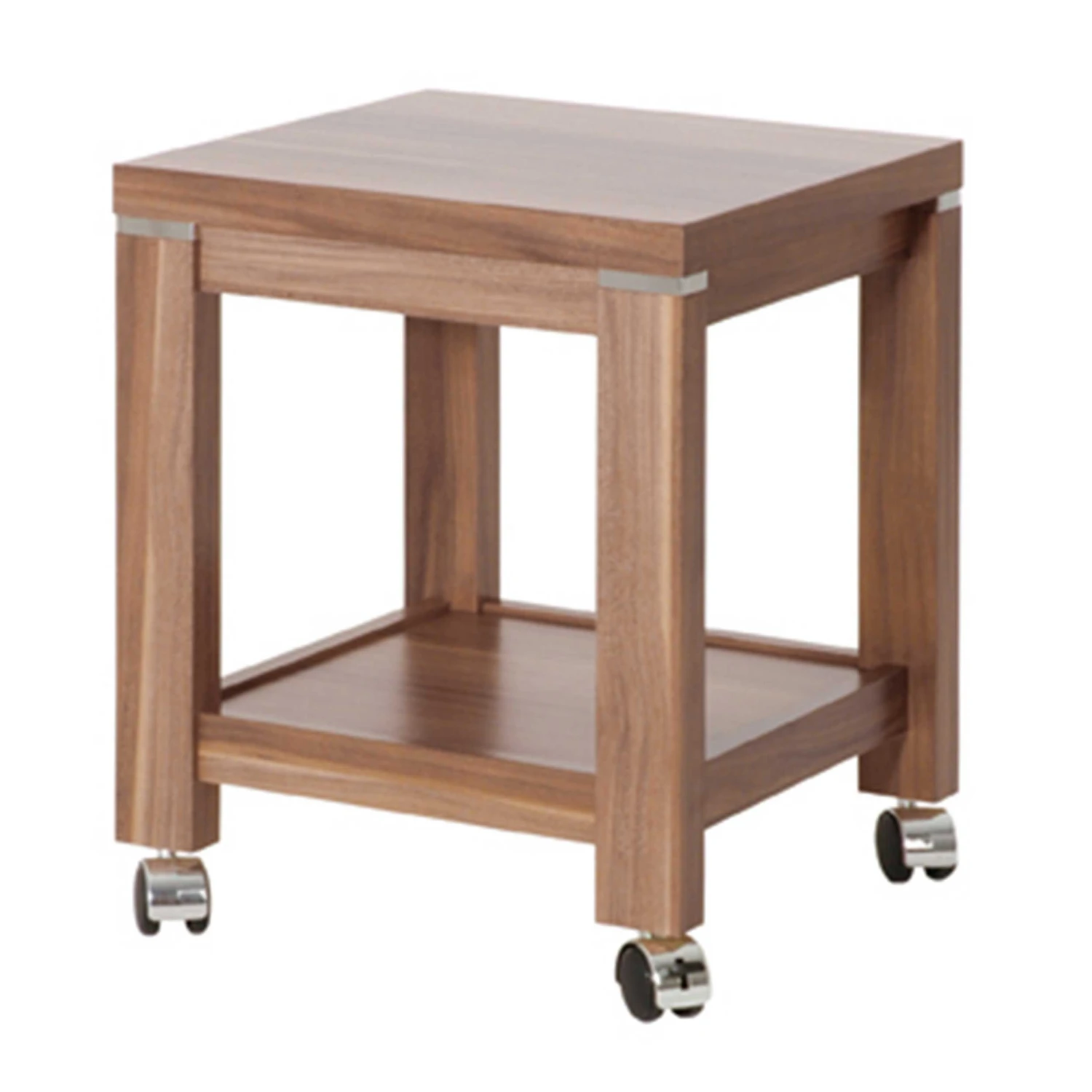 Bijzettafel Op Wielen Anka 35x35cm - Bruin 2 Bijzettafel Op Wielen Anka 35x35cm - Bruin - Afbeelding 2