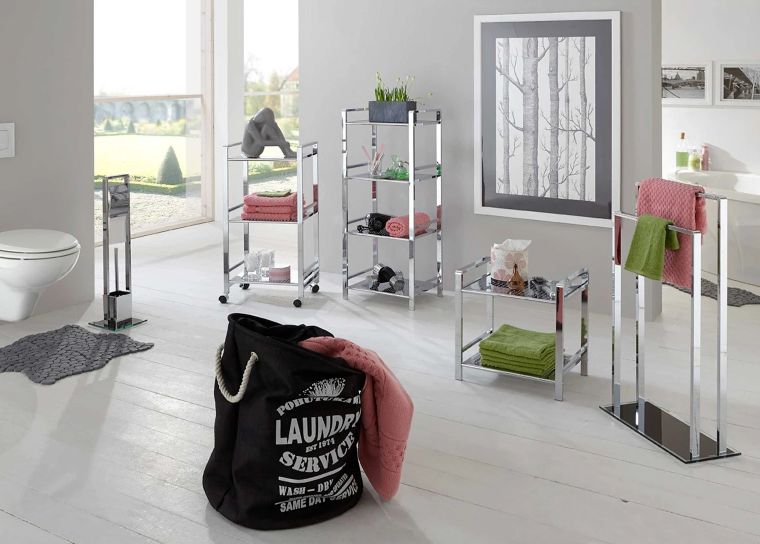 Rek Op Wielen Burak, 3 Legplanken - Grijs 4 Rek Op Wielen Burak, 3 Legplanken - Grijs - Afbeelding 4