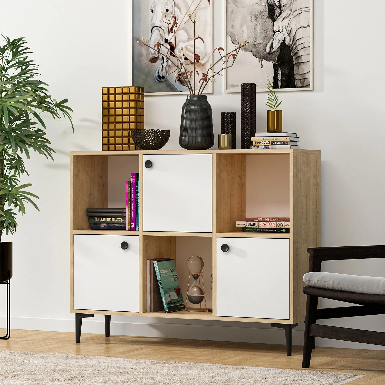 Olivia Dressoir | 100% Melamine |18mm | 120x96x35 | Saffier Eik 1 Olivia Dressoir | 100% Melamine |18mm | 120x96x35 | Saffier Eik