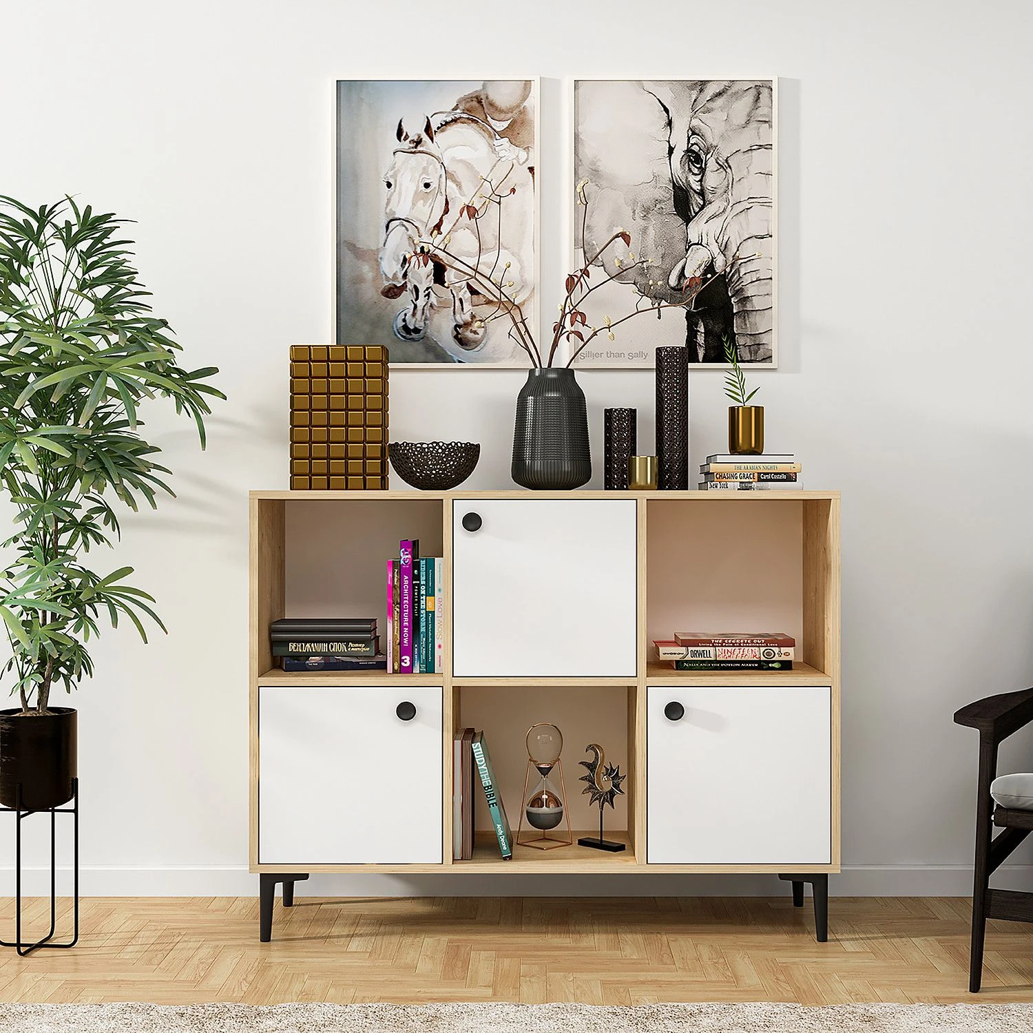 Olivia Dressoir | 100% Melamine |18mm | 120x96x35 | Saffier Eik 2 Olivia Dressoir | 100% Melamine |18mm | 120x96x35 | Saffier Eik - Afbeelding 2