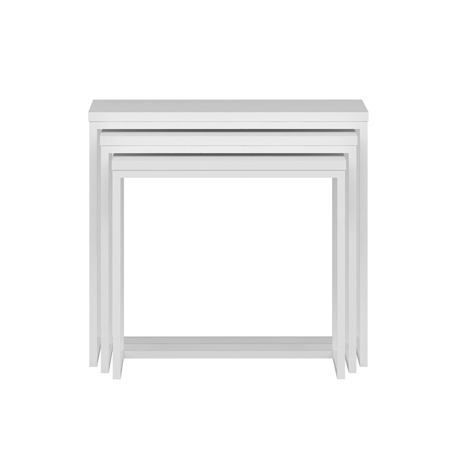 Woody Fashion Nesting Table Set - 3-Delig | Melamine Gecoat | Metalen Frame | Wit 3 Woody Fashion Nesting Table Set - 3-Delig | Melamine Gecoat | Metalen Frame | Wit - Afbeelding 3