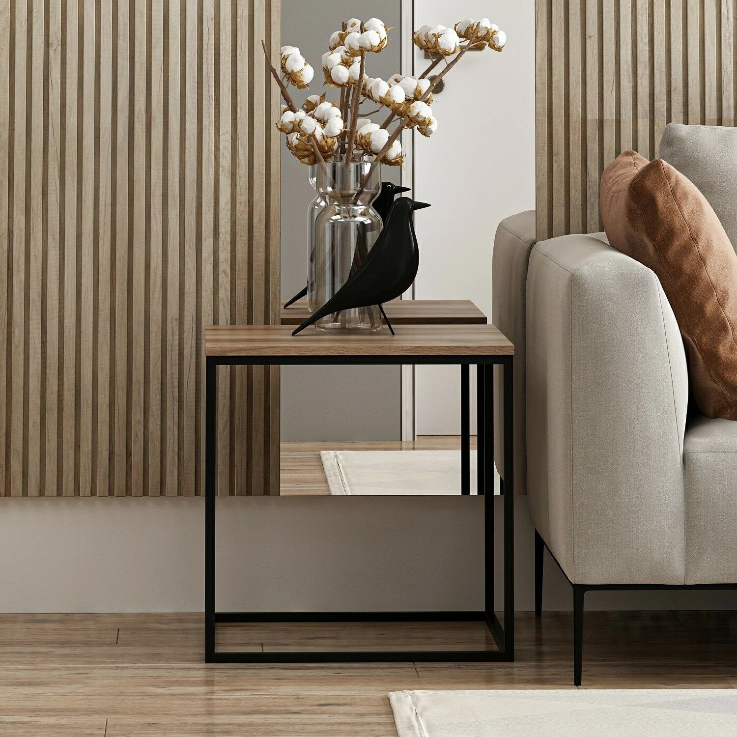 Woody Fashion Salontafel | Metalen Frame | Notenhout 7 Woody Fashion Salontafel | Metalen Frame | Notenhout - Afbeelding 7